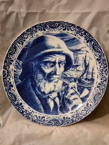 Blue white delft pottery - &,