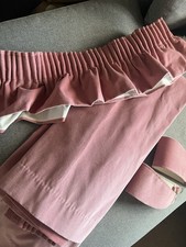 Vintage Heavy Velvet Curtains Dusky Rose Pink approx. 200cm (W) x 150cm Each