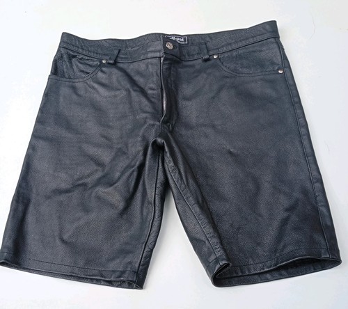Black leather shorts - leather,