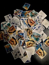 x1000 2nd Class Xmas Unfranked Stamps Off Paper No Gum!!