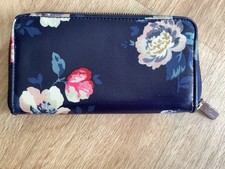 Cath Kidston Zip Wallet Dusk Floral Spaced Navy Blue   VGC