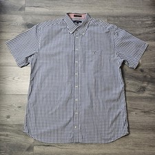 Gant Long Beach Poplin Shirt Men's Size 2XL Regular Fit Check Short Sleeve