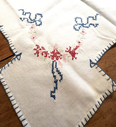 Vintage linen cross stitch - vintage,