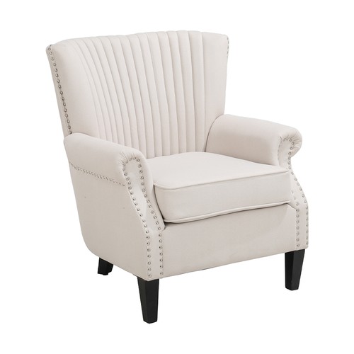 Cream linen blend chesterfield - linen,