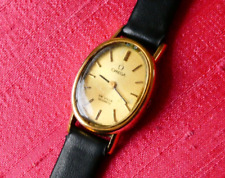 Vintage Omega DeVille Ladies Watch - 1970s - Quartz - 22mm Oval Gold Plated Case