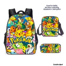 Pikachu Backpack Kids Shoulder Bag Lunch Bag Pencil Case for Teenager kids