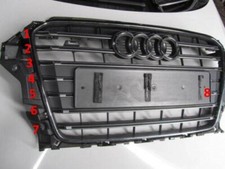 AUDI S3 A3 8V 2015 GENUINE FRONT GREY TRIM SLATE PIECES TO FIT GRILLE OEM 38K