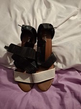 Next Black And Cream Strappy Sandal Size 6