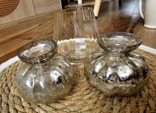 Set of 3 Mercury Glass Vases &