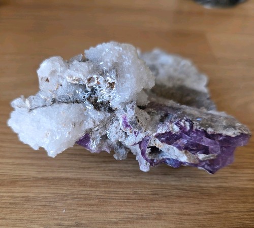 Fluorite with quartz calcite - quartz, &