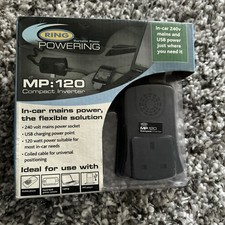 RING-POWERING MP:120 IN CAR MAINS+USB 12V TO 240V 120 WATT INVERTER-NEW +BOXED
