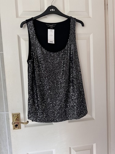 Lipsy black grey silver sequin - grey,
