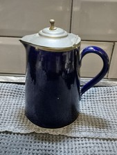 Denby Blue Jug With Grey Metal