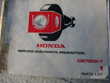 HONDA CB750 K7 PARTS BOOK CATALOGUE GENUINE USED