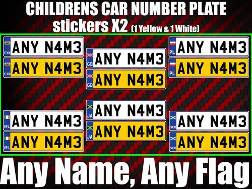 Kids children number plate - children,
