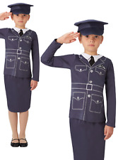 Girls Pilot Costume Unicorn Occupations History Fancy Dress Kids Air Hostess