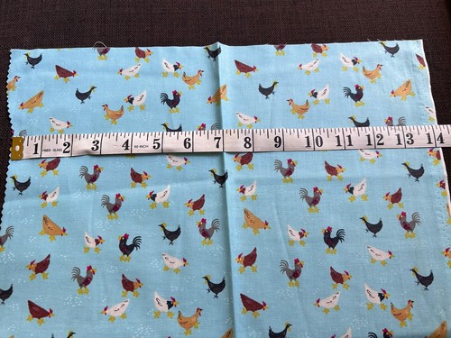 Blue chickens hens fabric - chickens,