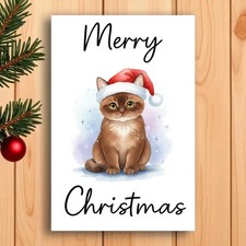 Cat Christmas Card – Cute Burmese Cat Christmas Card