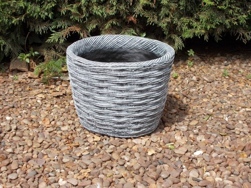 Wicker basket planter - wicker,