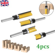 4x 1/4" Shank Straight Flush Trim Router Bit Woodwork Wood Template Cutter New