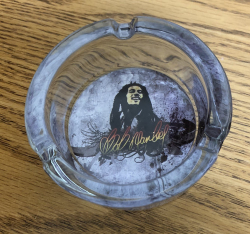 Bob marley decaled thick glass - bob,