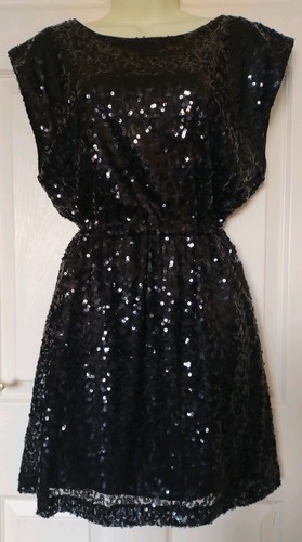 Black short sequin dress - sequin,