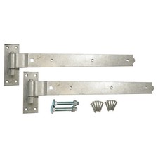 Hook and Band Cranked Hinges Set 24" Iron Galvanised Wooden Gate Shed Door Pack