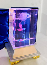 Rose 5x5x8cm Crystal Laser