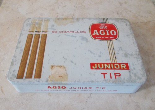 Antique metal tobacco box - metal,