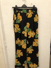 ZARA FLORAL WIDE LEG SUMMER PANTS TROUSERS SIZE S