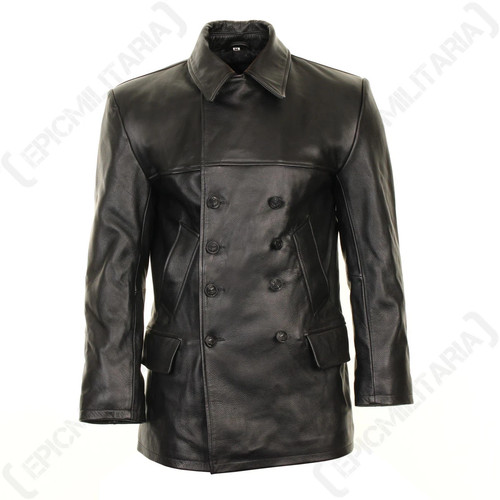 German black leather boat - leather, u-boat