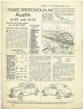 AUSTIN A125 A135 SHEERLINE PRINCESS DS1 DS2 1948-49 TECH DATA & SERVICE BULLETIN