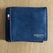 Menbense Classic Wallet Blue Denim Look Unused 12x9.5x2cm