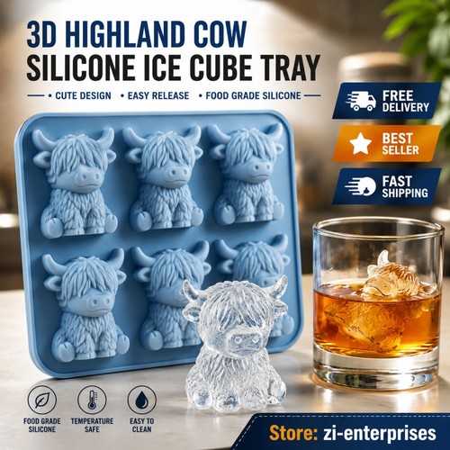 Mini highland cow - cow, ice