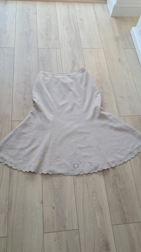 Beige linen skirt - beige, from