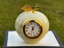 Apple Shaped Onyx Marble Clock (Pure Marble, Hand Made), Price Is For 1 Clock.
