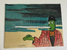 René Magritte painting on old