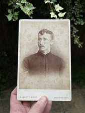 Lovely Victorian Cabinet Card Elliott Bros Aldershot Portrait Soldier Military