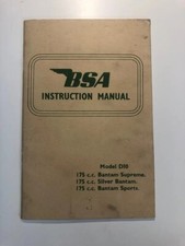 100% Original-BSA instruction manual for D10 175cc for D10 175 3 speed-Bantam