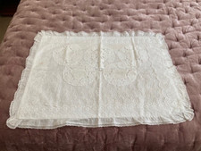 Antique lace pillow slip/cushion cover ~64cm x~48cm, 3 button fastening on back