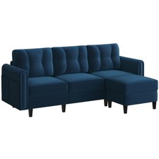 3 Seater Corner Sofa Versatile L-Shaped Fabric Sofa?with Detachable Ottoman