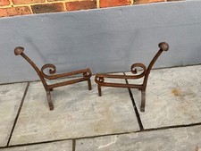 Antique Iron Fire Dogs / Cast