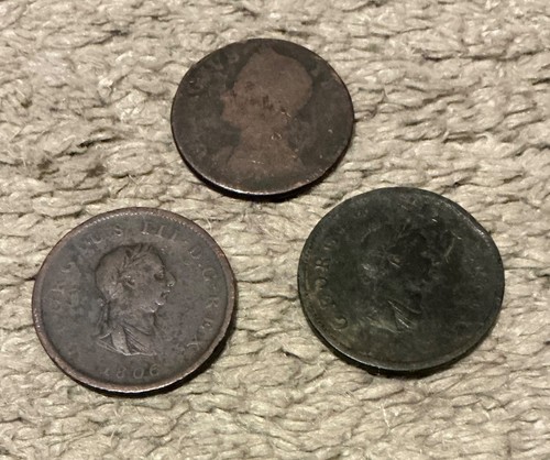 Georgian copper halfpenny coin - georgian,