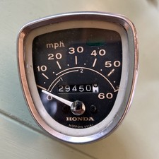 HONDA C50 C70 C90 MPH SPEEDOMETER SPEEDO CLOCK Genuine Honda, tested working