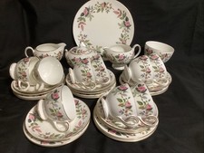 Wedgwood Hathaway Rose Tea Set 32 Piece 9 X Trios Bone China