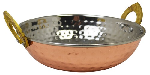 Hammered copper plated kadai - ,