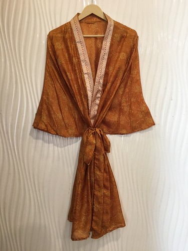 Midi kimono pure silk robe - silk,