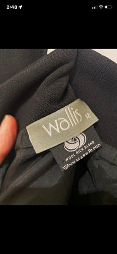 Wallis black wool pencil - wool, knee