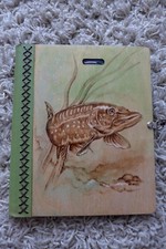 Notebook Sketchbook Diary Pyrography Art Handmade Fish Pike Perfect Gift Idea