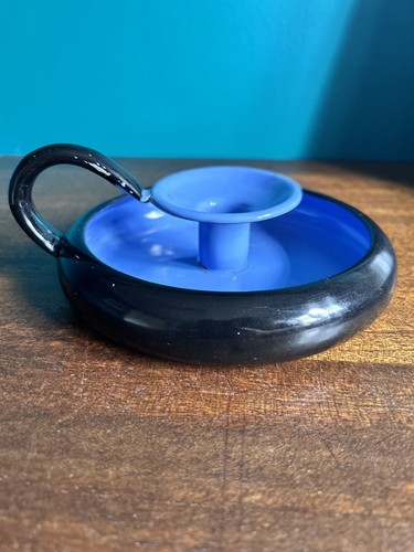 Vintage enamel chamberstick - vintage,